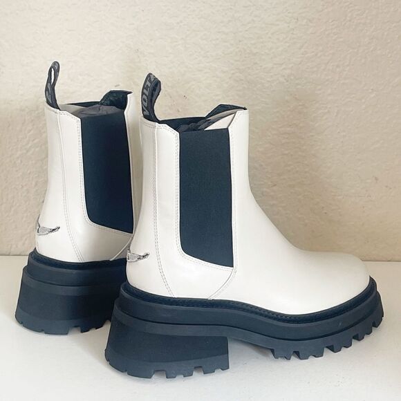 Zadig & Voltaire boots Semy Chelsea Ride platform combat Boot cream New 38/7 - Picture 16 of 17
